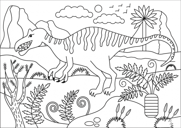 Baryonyx coloring page image