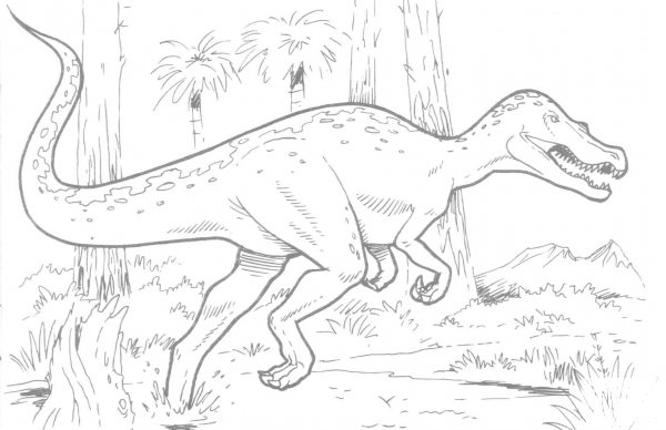 Baryonyx Dinosaur coloring page image