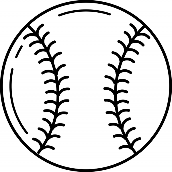 Baseball ball coloring page image
