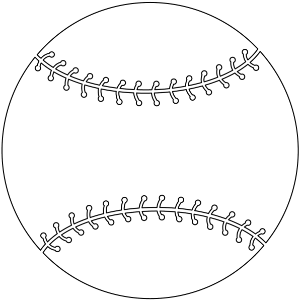 Baseball ball coloring page image