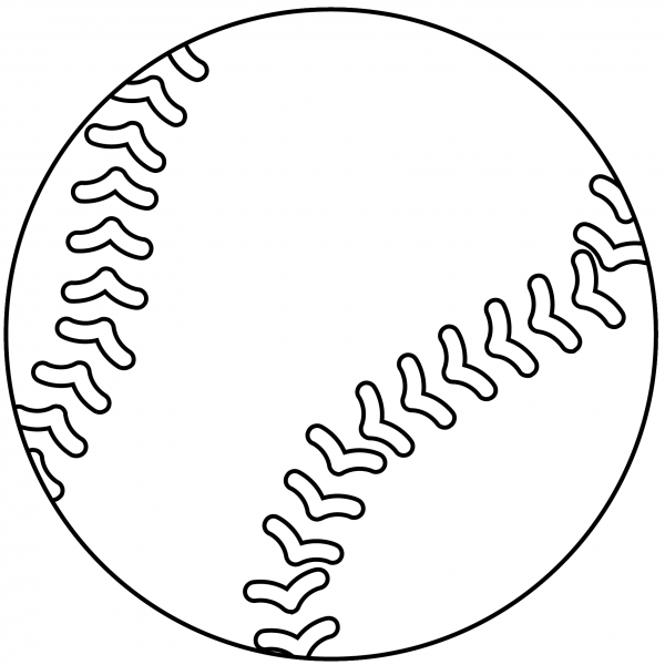 Baseball Ball Emoji coloring page image