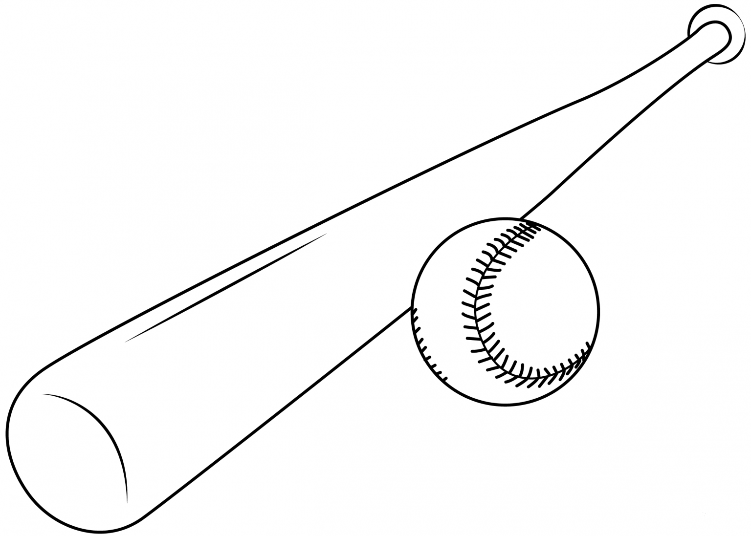 Baseball Bat and Ball coloring page ColouringPages