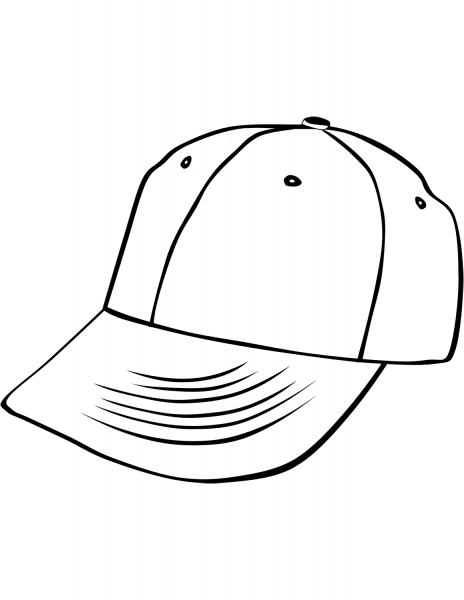 Baseball Cap coloring page image