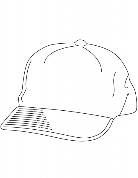 Baseball Cap coloring page image