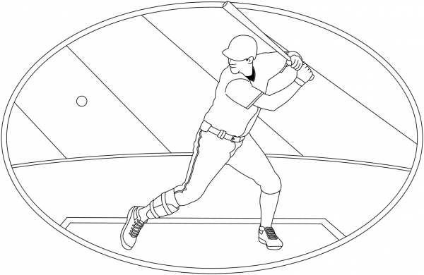 Baseball coloring page image