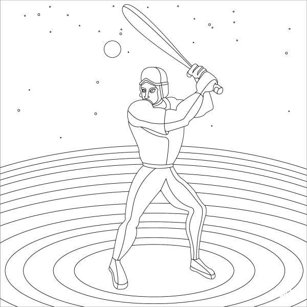 Baseball coloring page image