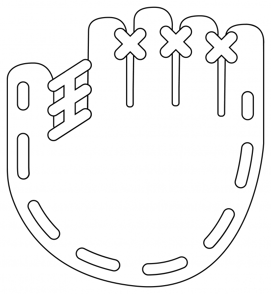 Baseball Glove coloring page image