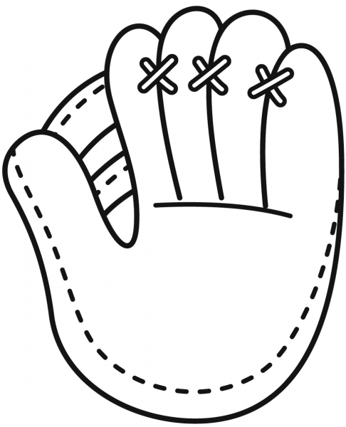 Baseball Glove coloring page image