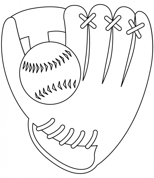Baseball Glove coloring page image