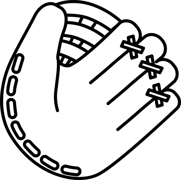 Baseball Glove coloring page image