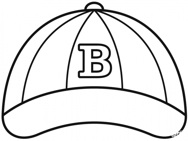 Baseball Hat coloring page image