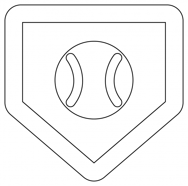 Baseball Home Plate coloring page image