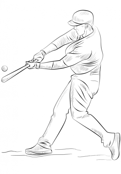 Baseball Player coloring page image