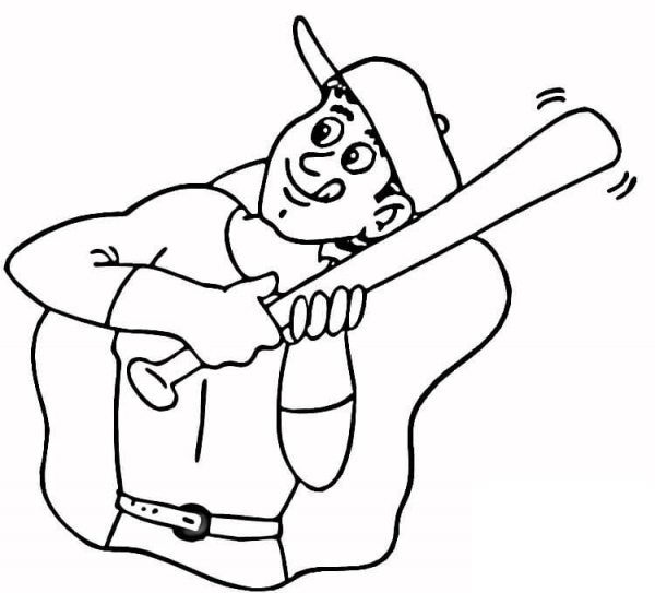 Baseball Player  coloring page image