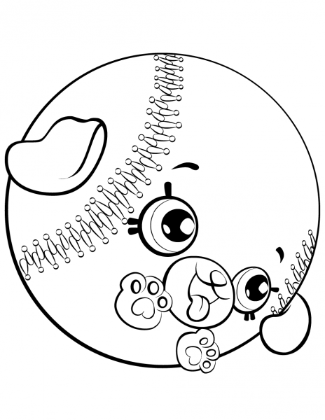Baseball Shopkin coloring page image