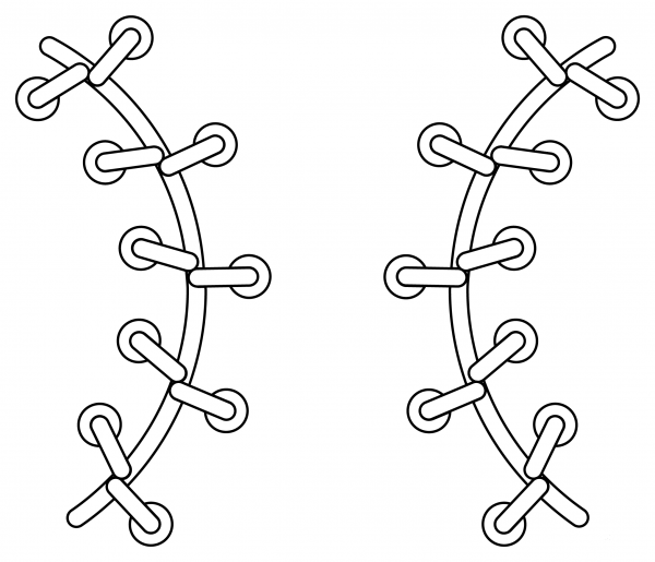 Baseball Stitches coloring page image