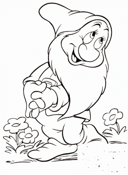 Bashful dwarf coloring page image