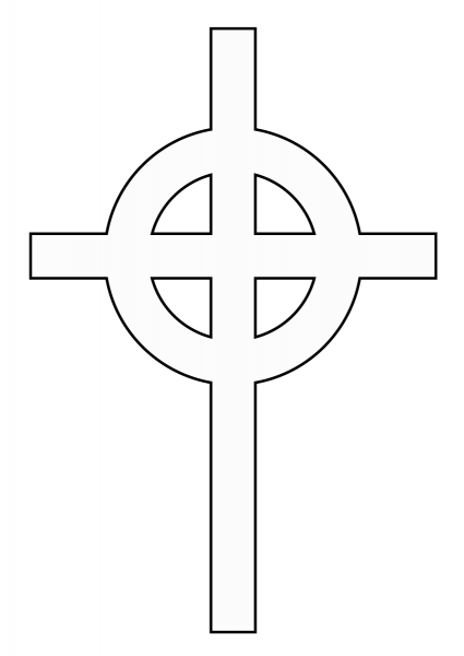 Basic Celtic Cross coloring page image