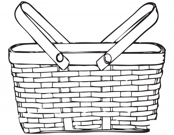 Basket coloring page image