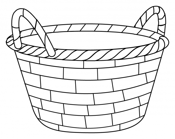 Basket Emoji coloring page image