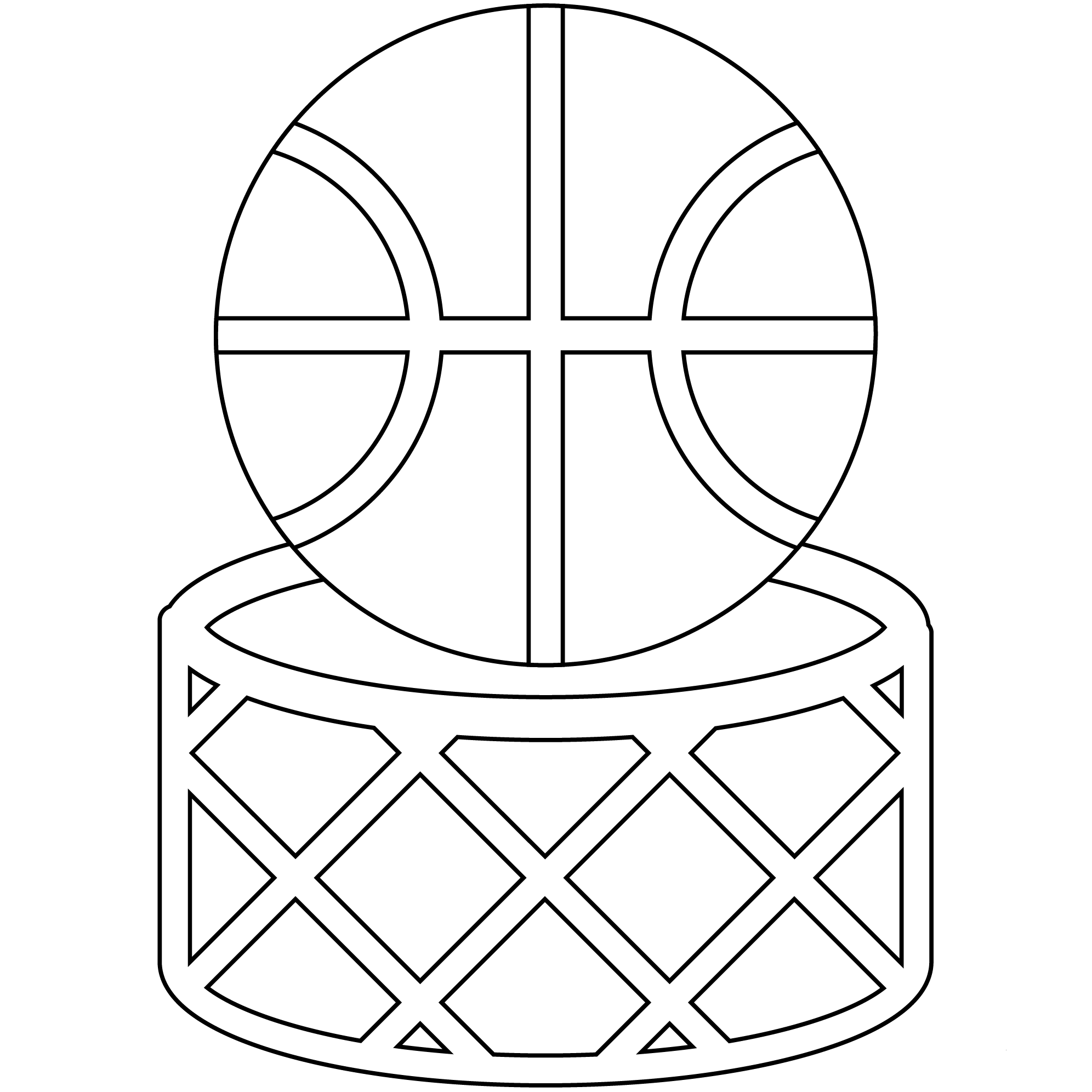 Basketball and Hoop Emoji coloring page - ColouringPages