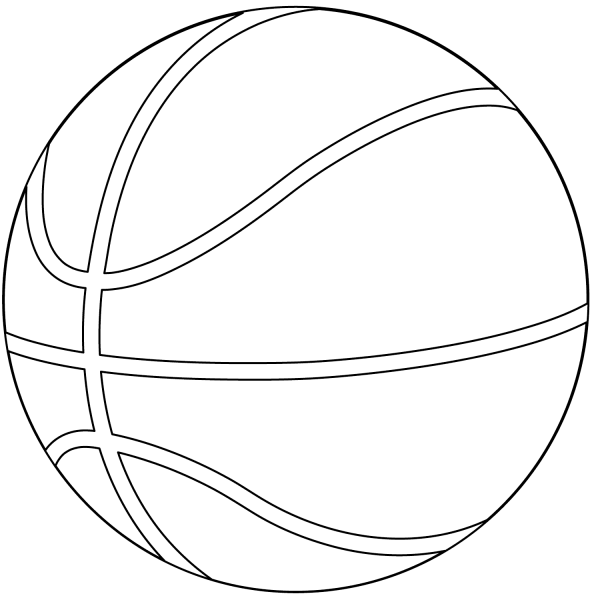 Basketball ball coloring page image