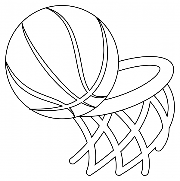Basketball coloring page image