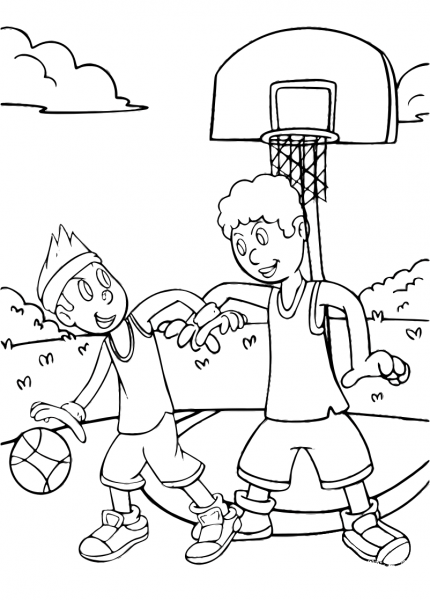 Basketball coloring page image