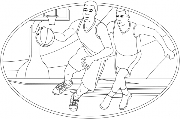Basketball coloring page image