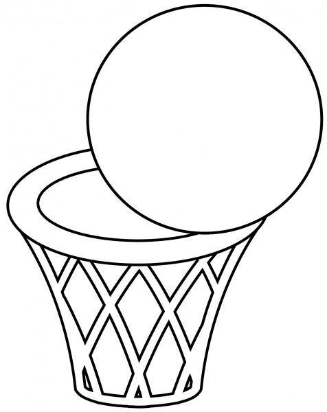 Basketball Emoji coloring page image