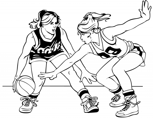 Basketball Girls coloring page image