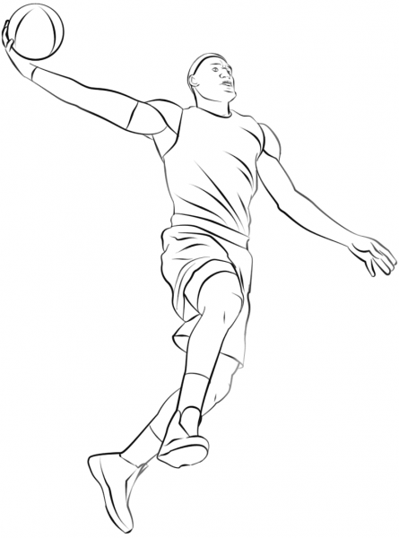 Basketball Player coloring page image