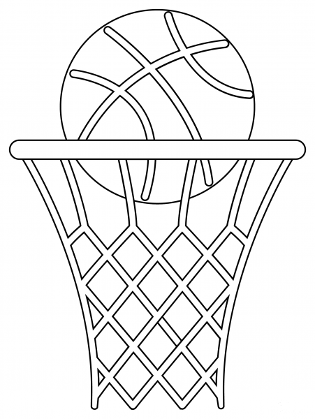 Basketball Rim coloring page image