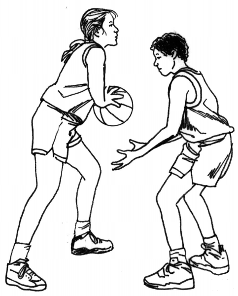 Basketballers coloring page image
