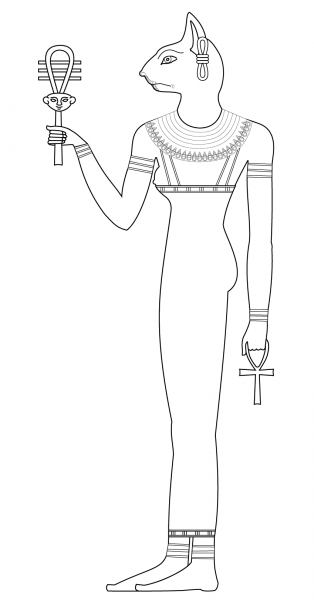 Bastet coloring page image