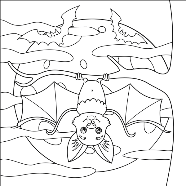 Bat coloring page image