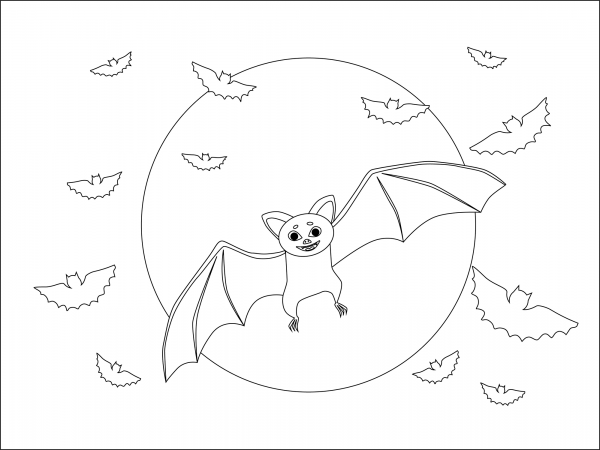 Bat coloring page image