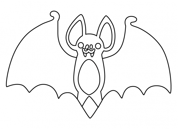 Bat Emoji coloring page image