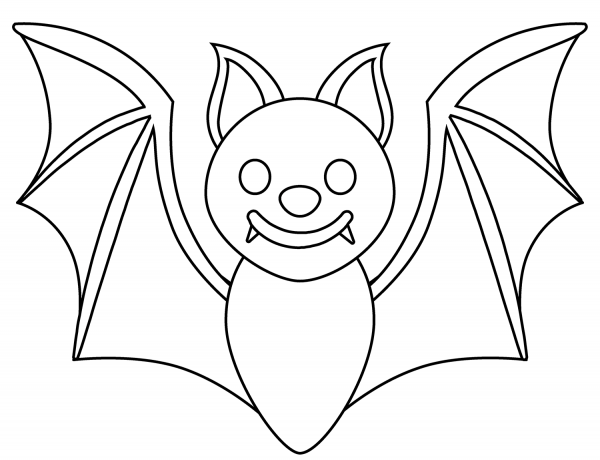 Bat Emoji coloring page image
