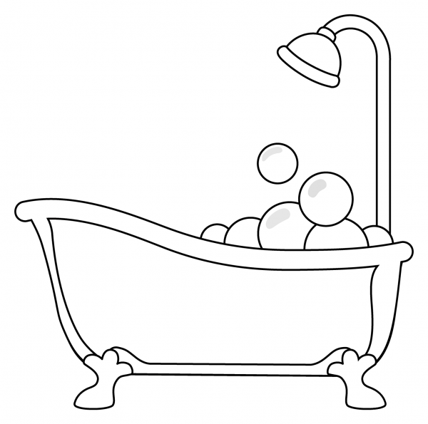 Bathtub Emoji coloring page image