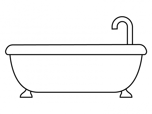 Bathtub Emoji coloring page image