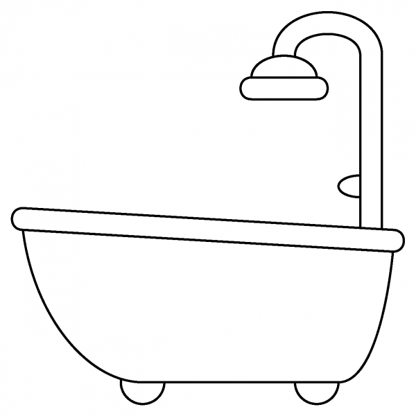 Bathtub Emoji coloring page image