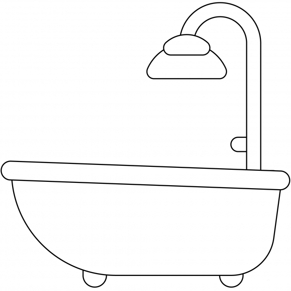 Bathtub Emoji coloring page image