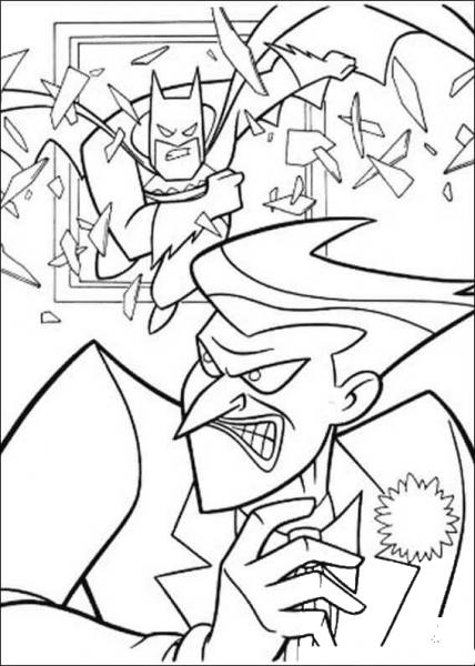 Batman and Joker coloring page image