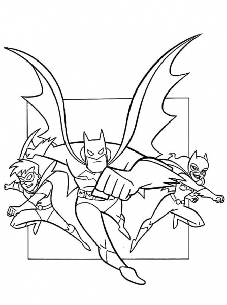 Batman, Catwoman And Robin  coloring page image