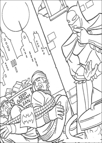 Batman Caught The Criminal  coloring page image