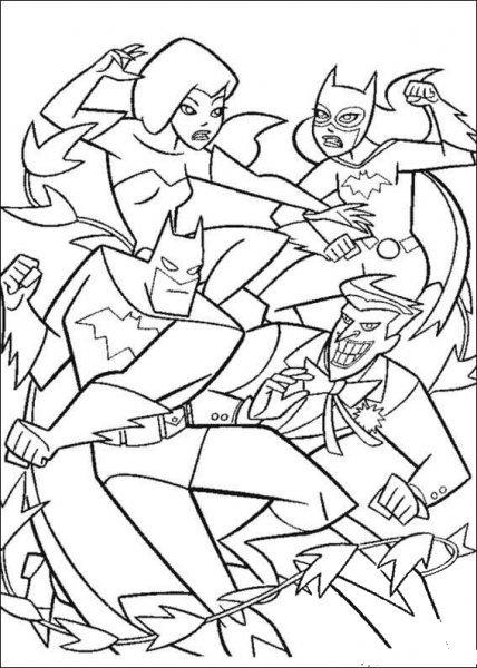 Batman Fight coloring page image
