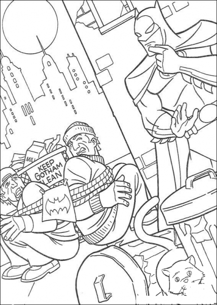 Batman Keeps Gotham Safe coloring page image