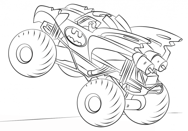 Batman Monster Truck coloring page image