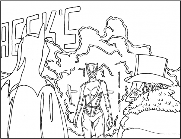 Batman Returns Scene coloring page image